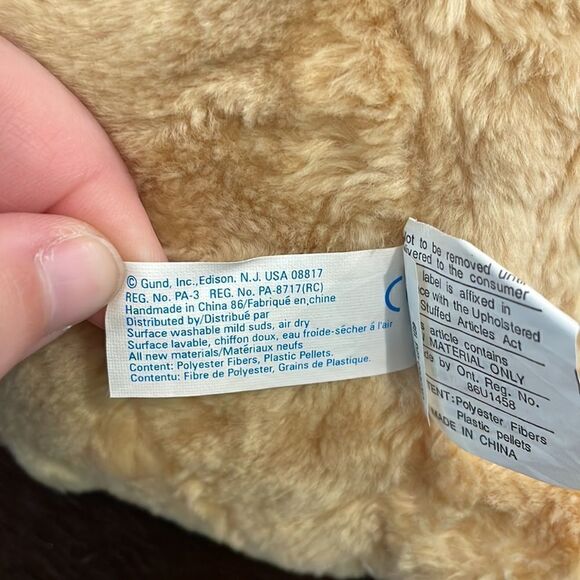 GUND Heads & Tales Blonde Golden Bear w Yellow Bow 11” tall Excellent Condition - Picture 6 of 8